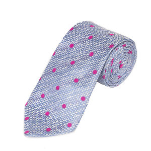 PENROSE LIGHT BLUE, MAGENTA, WHITE PAISLEY TIE | MENS